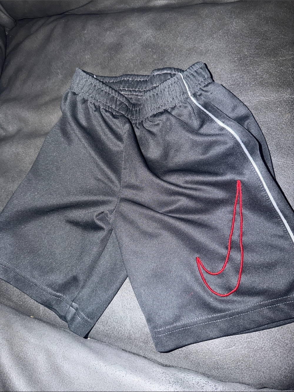 Nike youth kids 4T Black Athletic Shorts with Red Swoosh